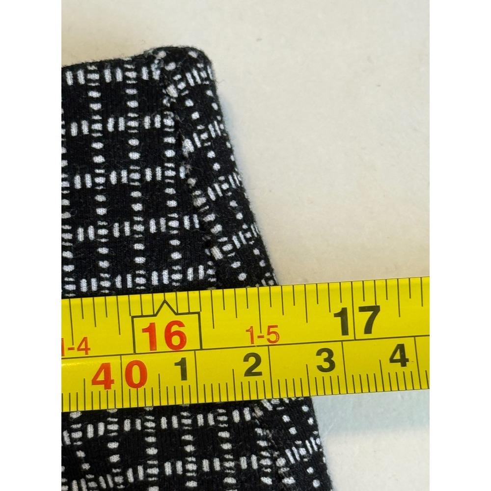 Adrienne Vittadini Black White Micro Grid Pull On Straight Leg Pants Womens Sz L - Picture 8 of 11